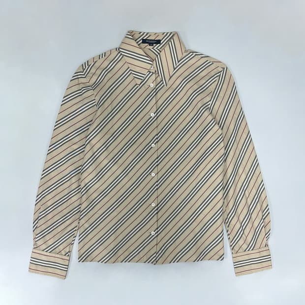 버버리 사선 스트라이프 셔츠 블라우스