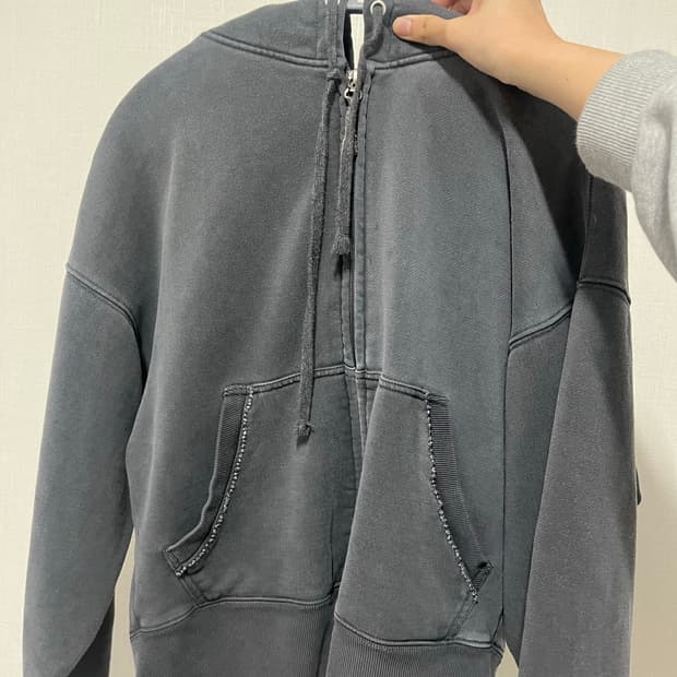 Sculptor 비즈 크로스 후드집업 S