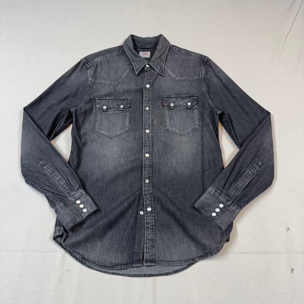 M) 리바이스 스탠다드 투포켓 웨스턴 흑청 데님 셔츠
