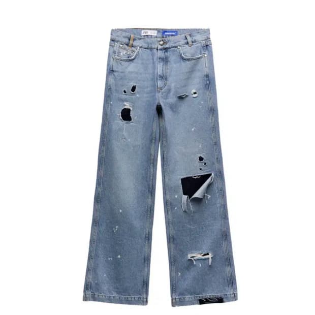 [40] 자라 아더에러 패치워크 데님 진 블루