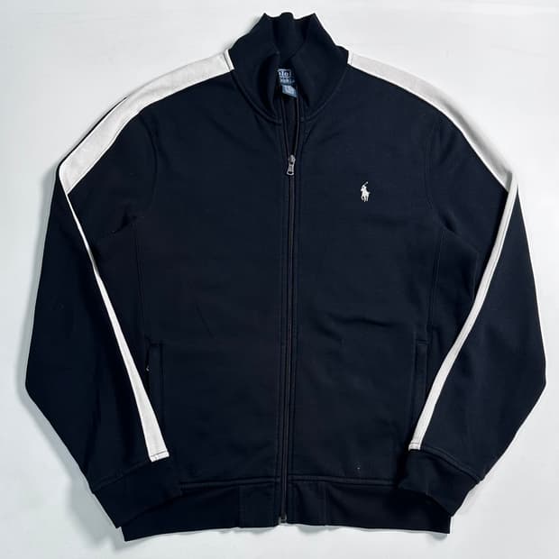 폴로 랄프로렌 블랙/화이트 코튼 집업