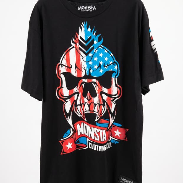 몬스타 빈티지 해골 티셔츠