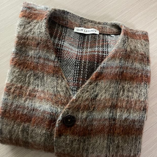 아워레가시 어멘트 체크 가디건 50