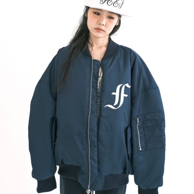 샵페어리 붐버 자켓 네이비