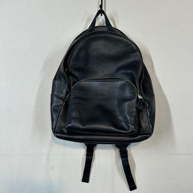 코치 COACH 레더 백팩 블랙