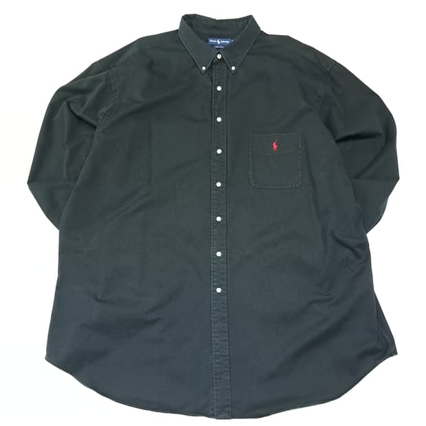 CL723 4XLT 폴로 90s 코튼 헤비트윌 버튼다운 블랙 셔츠 남방