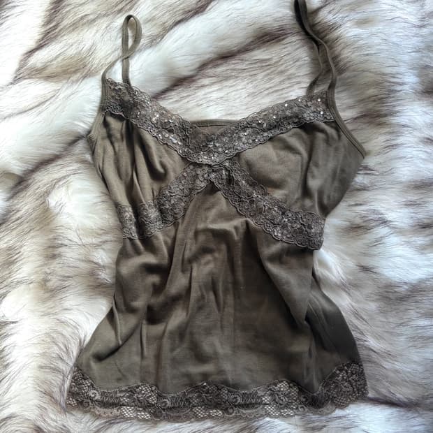 빈티지 오리엔탈 카키 펄 슬리브리스