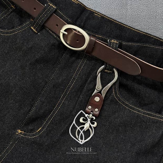 🌗 Oval ring belt / 오벌 링 버클 소가죽 웨스턴 벨트