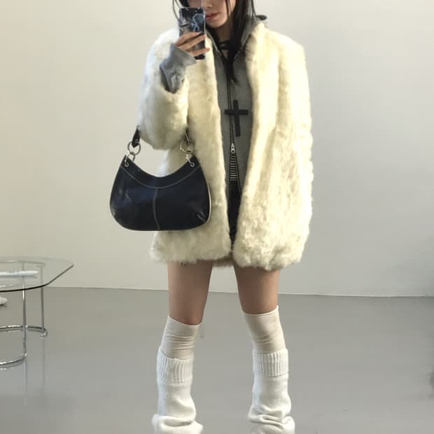 Jpn Ivory Eco Fur Jacket