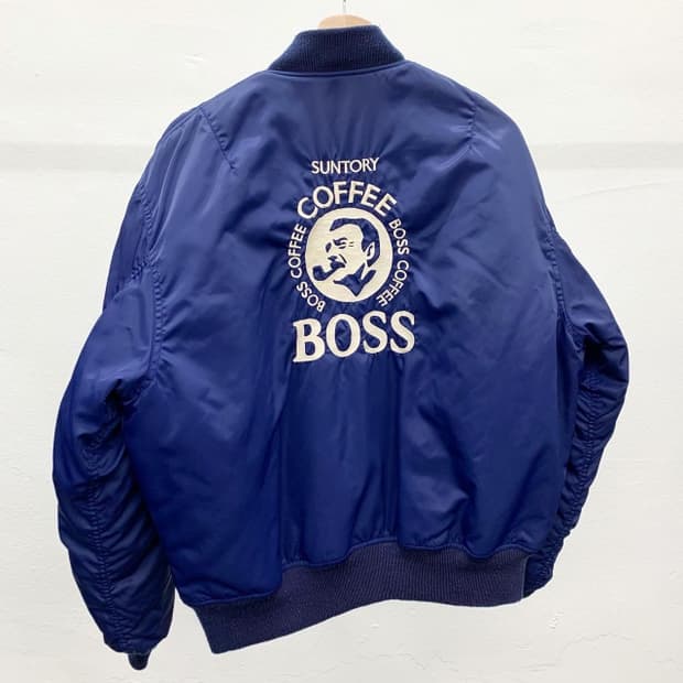 산토리 보스커피 네이비 백로고 ma-1 자켓