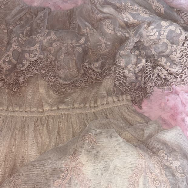 빈티지 핑크 오프숄더 원피스