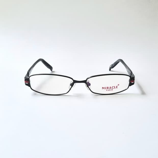 데드스탁 빈티지 무드 블랙 & 레드 슬림 메탈 안경테 797