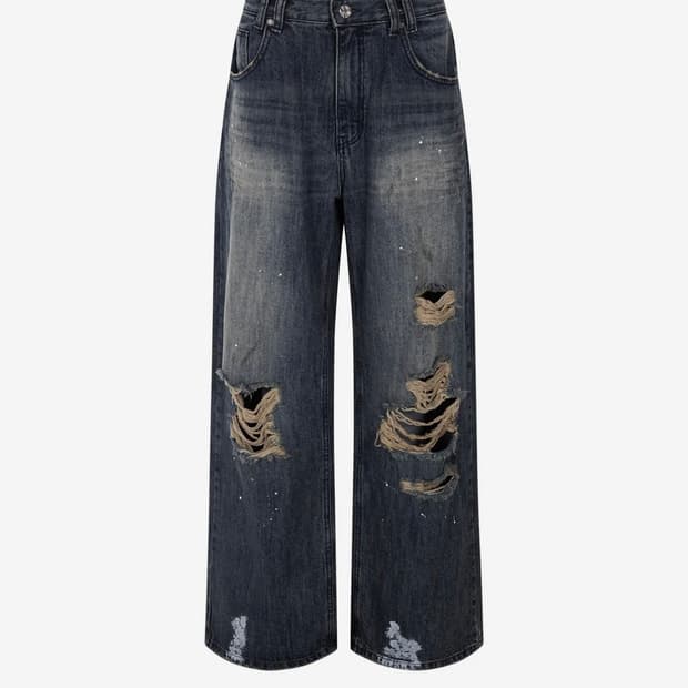 플리즈노팔로우 Jay Destroyed Wide Denim