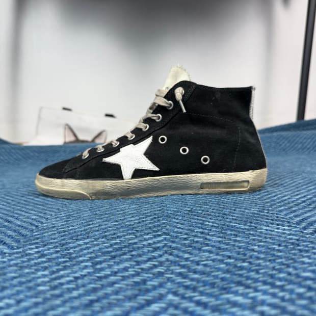 [정품] 골든구스 프란시 블랙 스웨이드 하이탑 (Size 39)