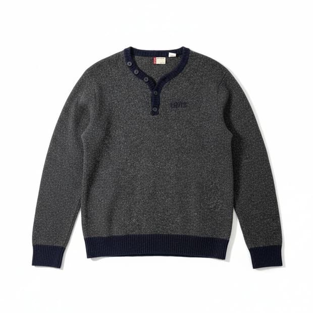 리바이스 버튼 니트 스웨터 그레이 