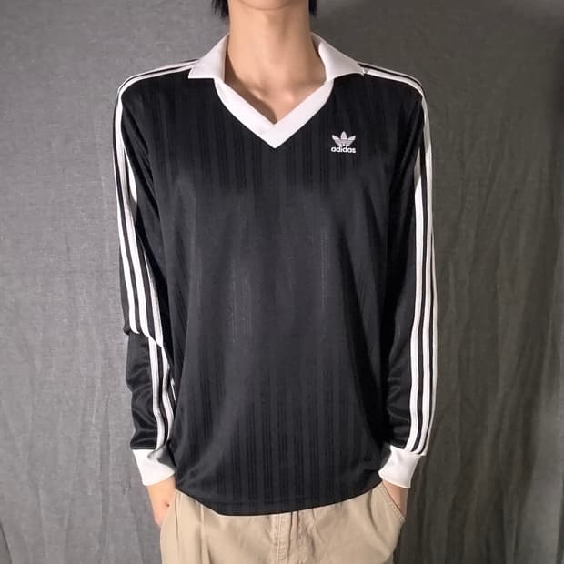 아디다스 피케 풋볼 롱슬리브 블랙 M