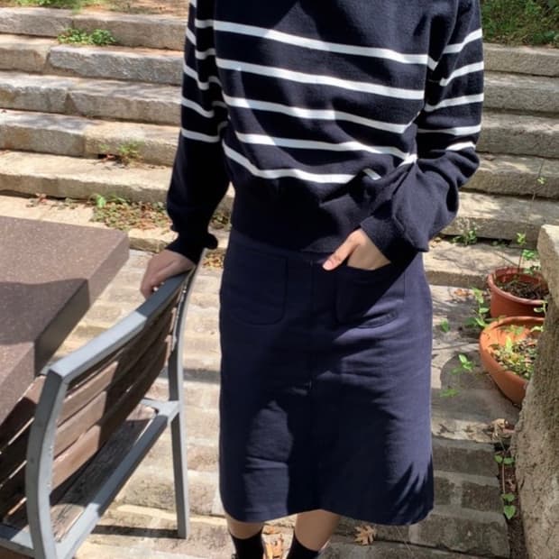 커넥팅더닷 ctd 네이비 스트라이프 니트