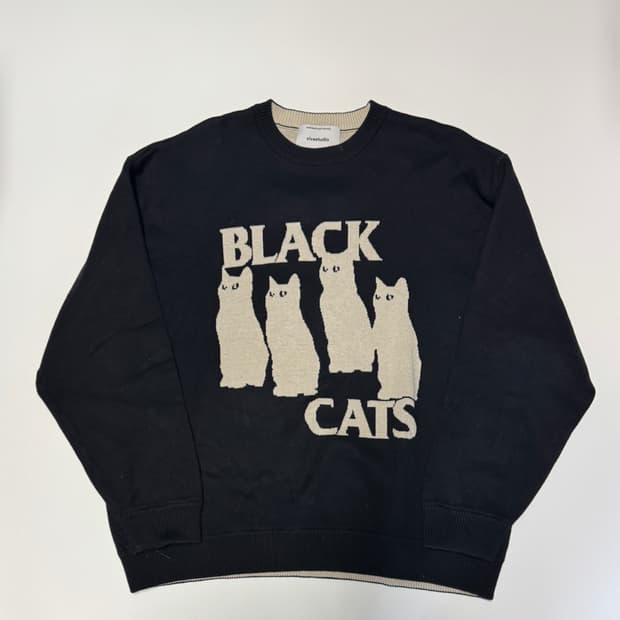 비바스튜디오 블랙캣츠 오버핏 코튼 니트 XL~