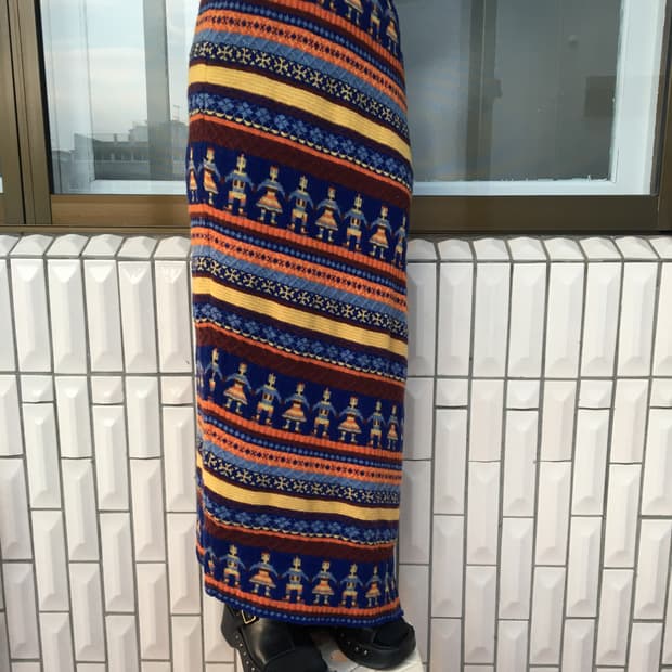 Hai nordic pattern knit skirt