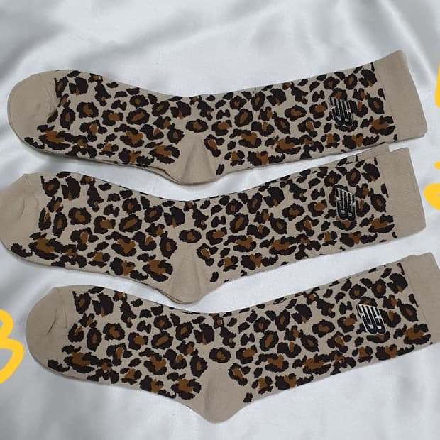 호피 레오파드 브라운 블랙 뉴발란스 양말