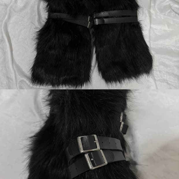 buckle fur leg warmer