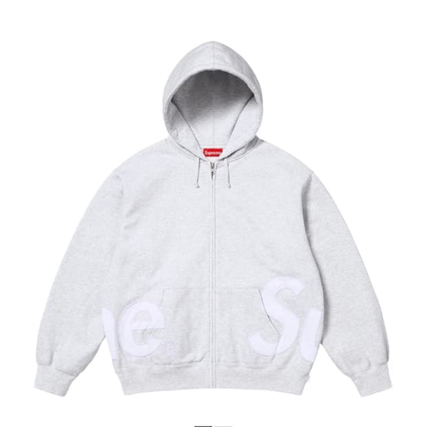 슈프림 빅로고 후드집업 애쉬 그레이