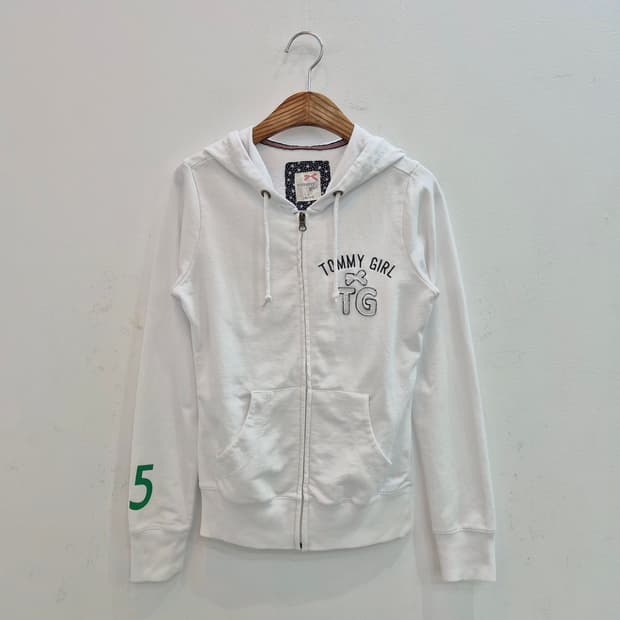Tommy Girl Japan 화이트 후드집업