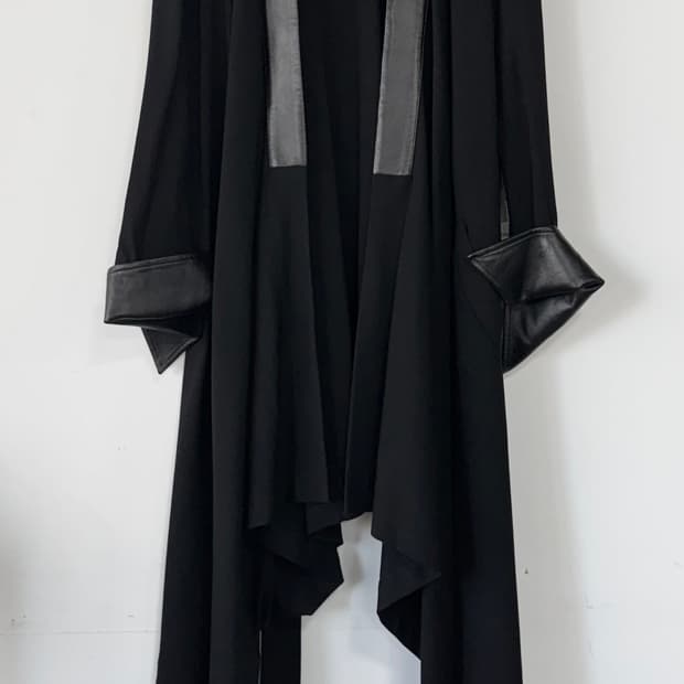 ISABEL DE PEDRO 레더 블록 롱 가디건