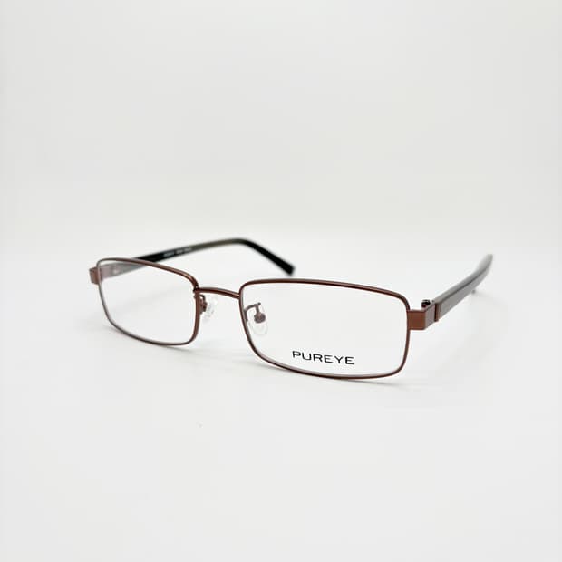 PUREYE 브라운 슬림 스퀘어 메탈테