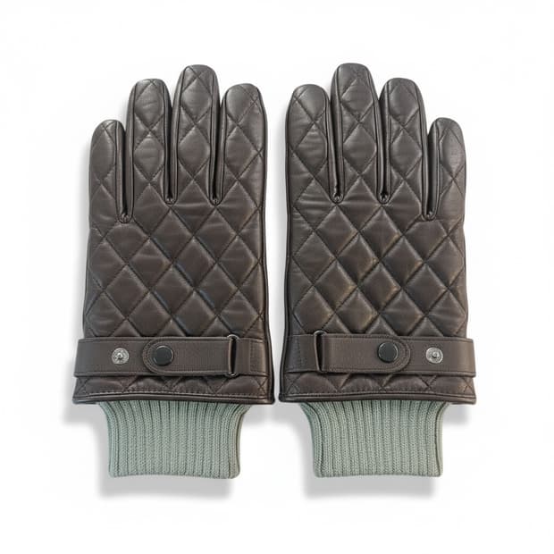 Barbour 퀼팅 레더 글로브