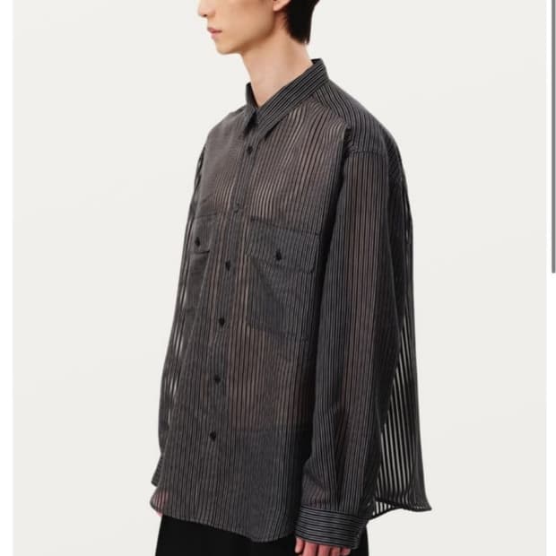 25S/S 솔리드옴므 시스루 시어 스트라이프 셔츠 52