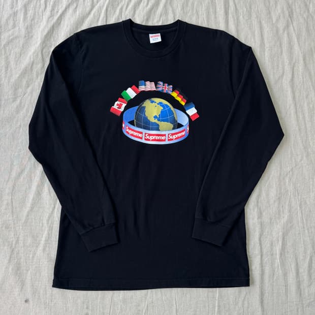 슈프림 15fw 월드와이드 롱슬리브 L