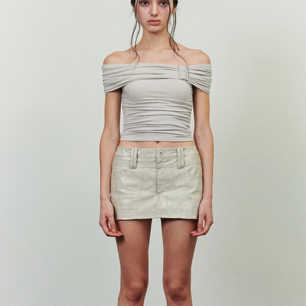 페인오어플레져 CIELO 미니스커트 베이지(올데프 애니착용)