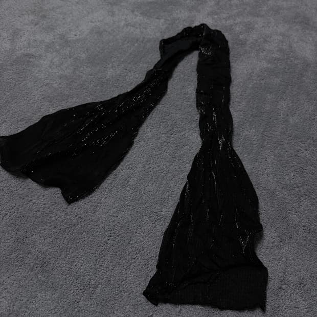 Vintage V-kei,punk mood bk&silver scarf