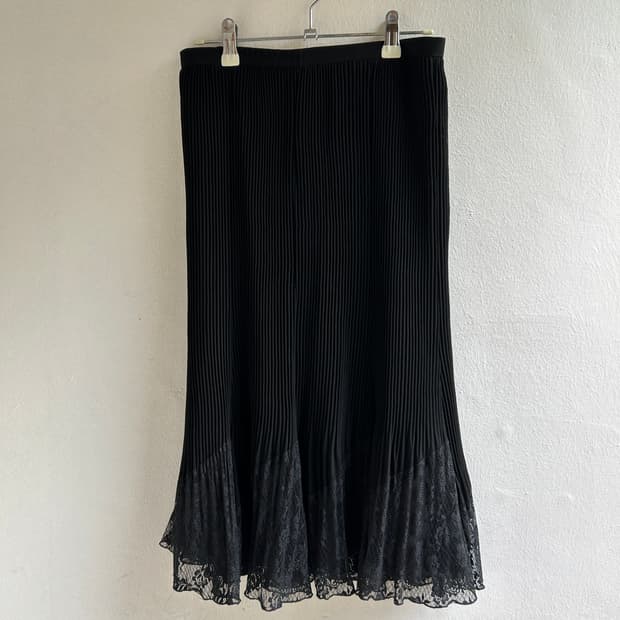 플리츠 레이스 스커트