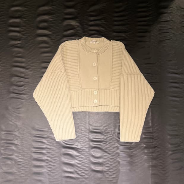 엔폴드 리브 쇼트 가디건