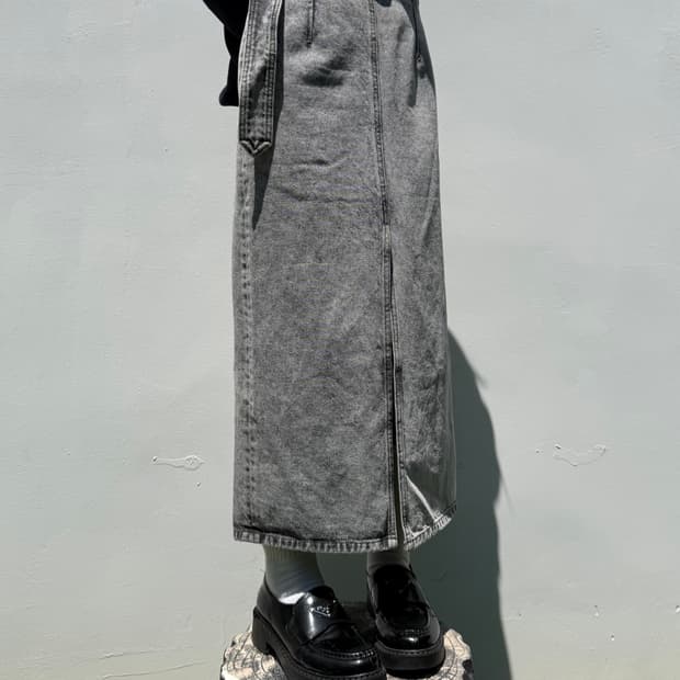 준지 벨티드 데님 스커트