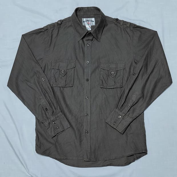 [LL] BEELSEWHERE 밀리터리 견장 롤업 셔츠