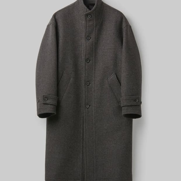 쿠어 캐시미어 블렌드 하이넥 코트 신더그레이(S) 판매합니다