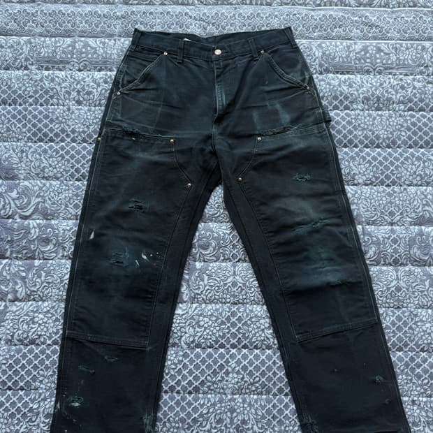 빈티지 칼하트 더블니B01 BLK