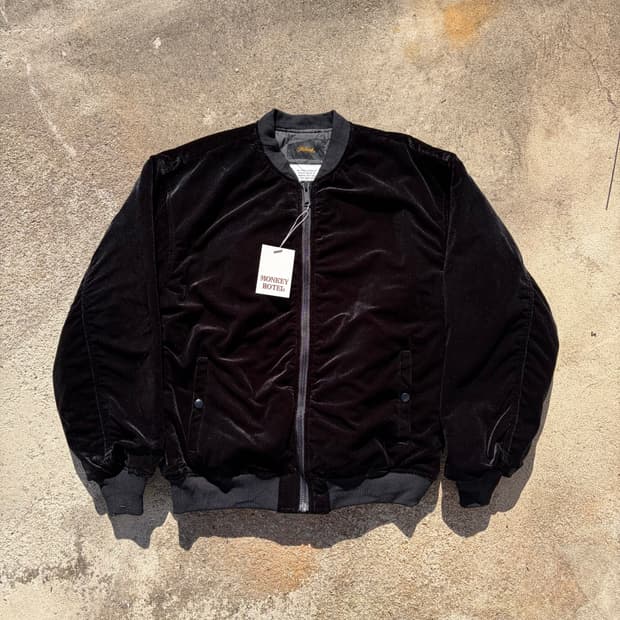 HIBECK 벨루어 빈티지 봄버자켓 L