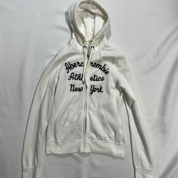 아베크롬비 y2k 화이트 딱붙 후드집업