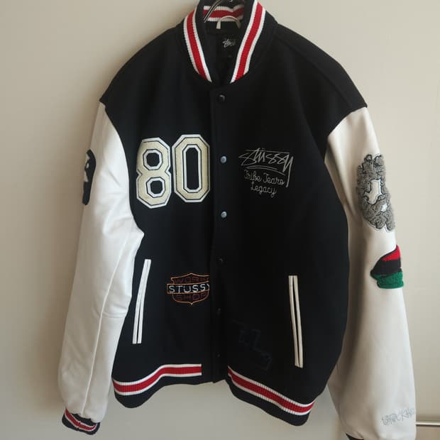 스투시×아워레가시×데임티어스 TTL 바시티자켓