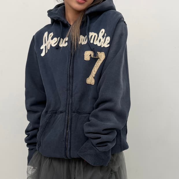 아베크롬비 네이비 오버핏 후드집업