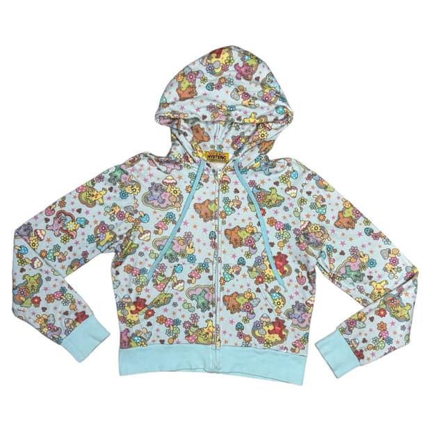 히스테릭 글래머 별 곰돌이 버섯 꽃 귀여운 패턴 후드 집업 자켓