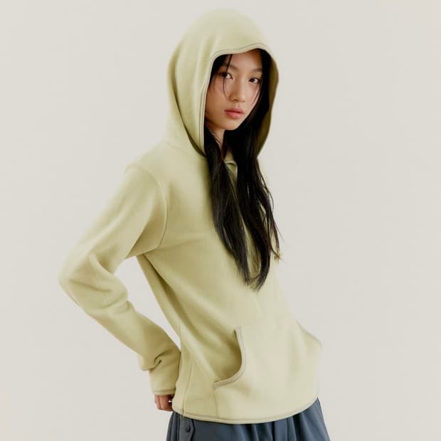 Oafish 오피쉬 Fine Fleece Hoodie, Lemon 후디
