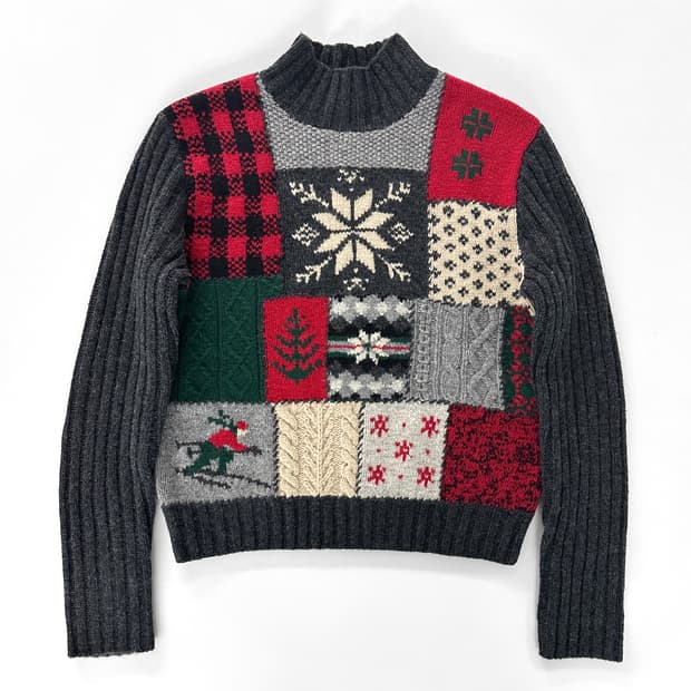 (Rare)90s 폴로 랄프로렌 패치워크 풀오버 스웨터