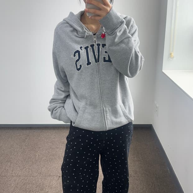 Levis 리바이스 네이비 로고 그레이 후드집업