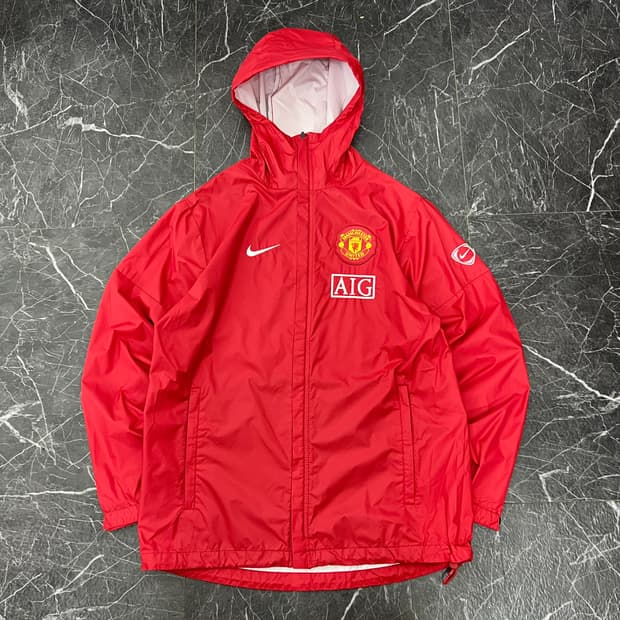 나이키 스우시 07-08 맨체스터 유나이티드 테이프심 후드 바람막이