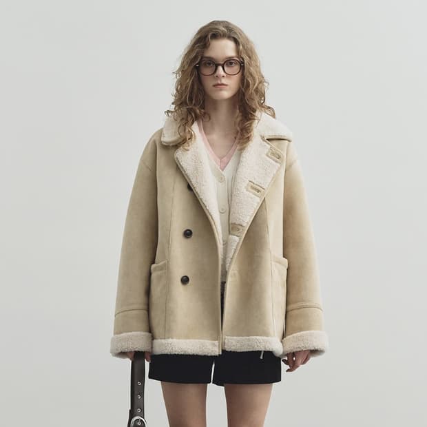 리버시블 스웨이드 무스탕 베이지